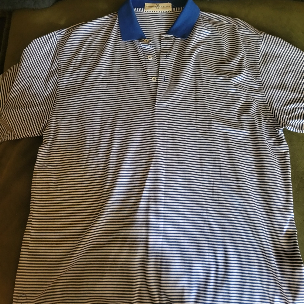 Fairway & Greene blue Striped Golf shirt sz Large NWOT